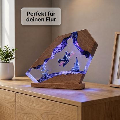 Zauberwelt Harzlampe mit LED-Licht