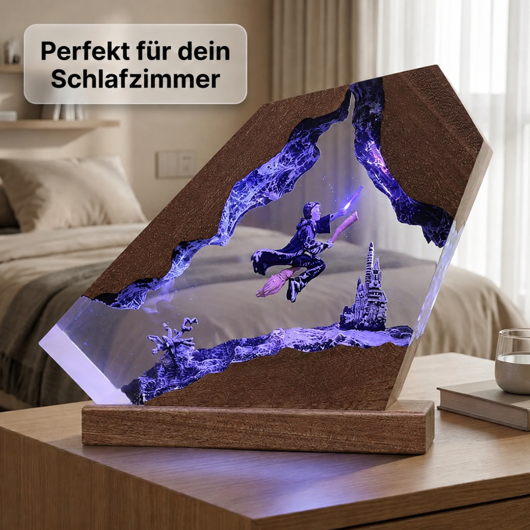 Zauberwelt Harzlampe mit LED-Licht