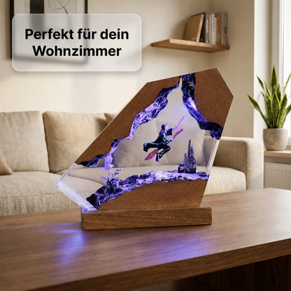 Zauberwelt Harzlampe mit LED-Licht